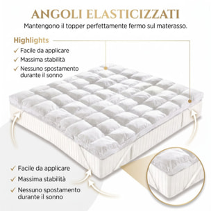 Topper materasso effetto piuma in microfibra - BIANCO