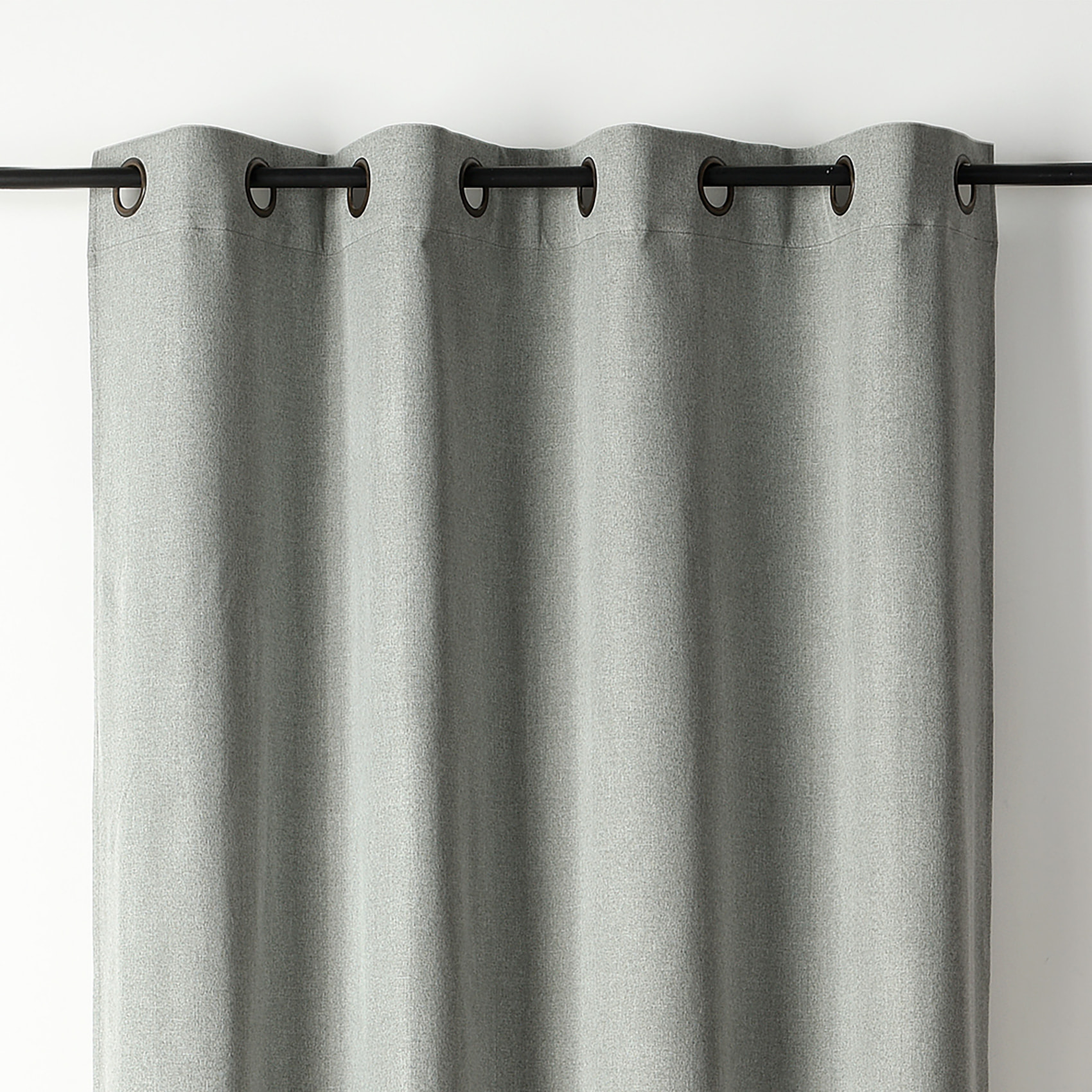 Rideau occultant chiné à oeillets - Vert