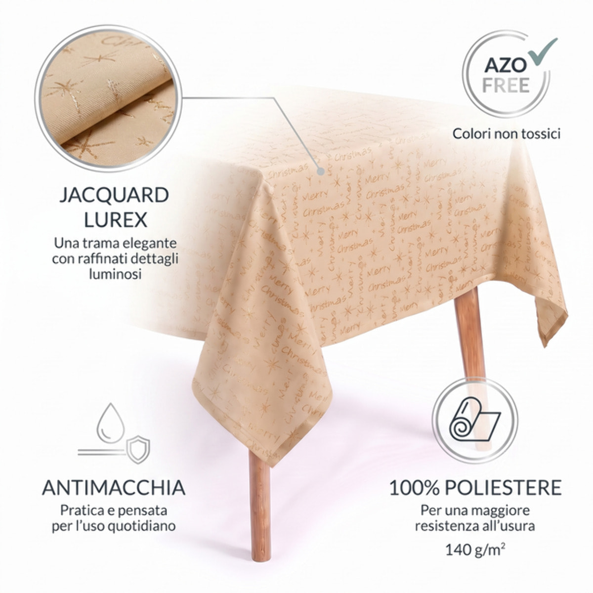 Tovaglia jacquard lurex in poliestere - ORO