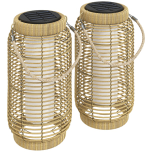 Lot de 2 lampadaires lanternes solaire LED marche/arrêt auto sable