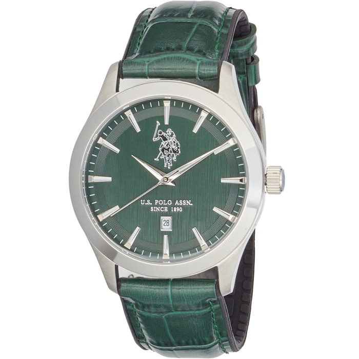 Orologio U.S. Polo Assn. con cinturino in pelle verde