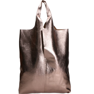 Borsa a spalla da donna - Modello Argenta - Pelle laminata - 44.0 x 38.0 x 3.0 cm
