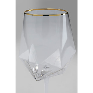 Verres à vin Diamond dorés set de 4 Kare Design