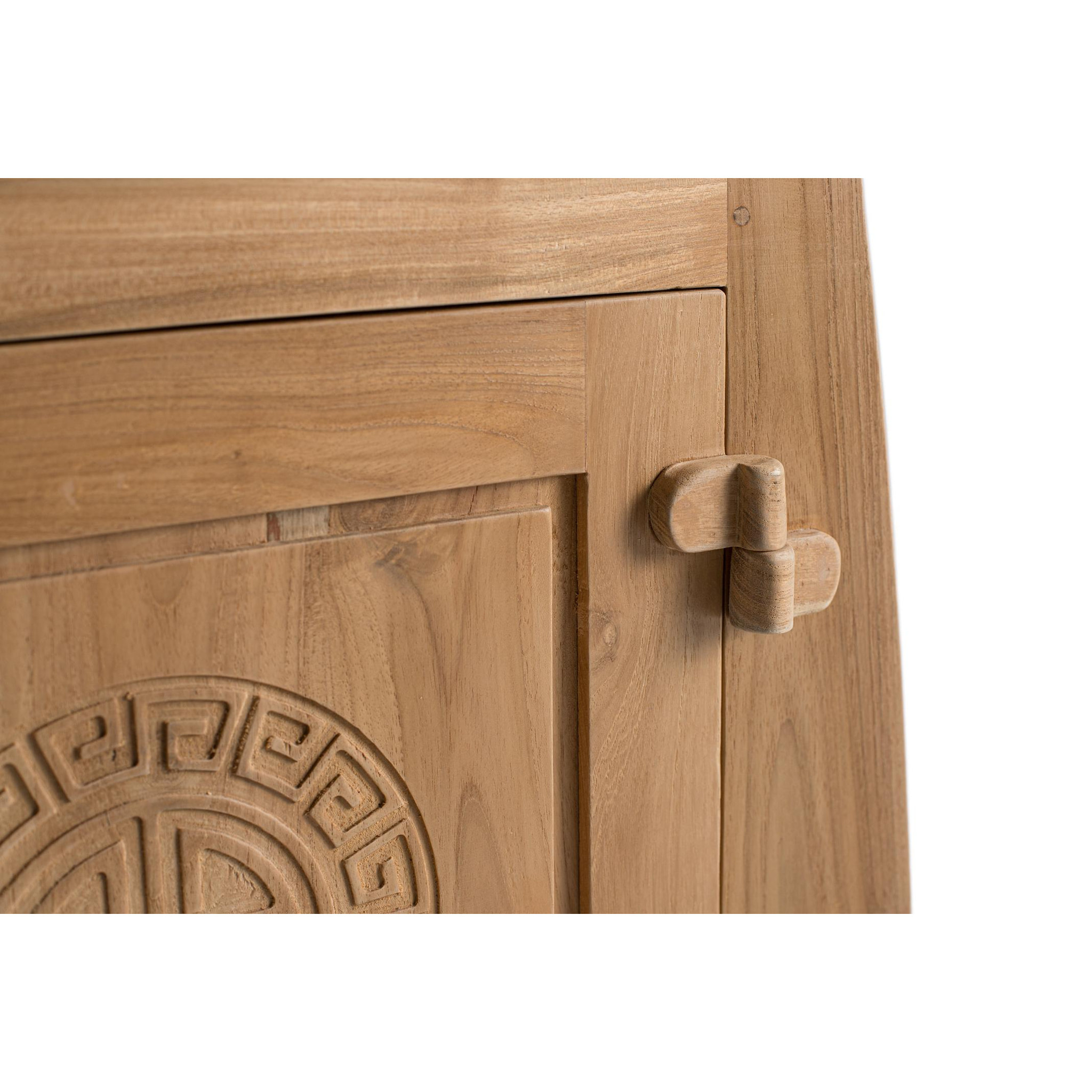 Vitrina de Madera de Teca 109 Cm Estilo Colonial Oriental