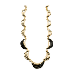 Collar con Resina Negra acabado oro 18k