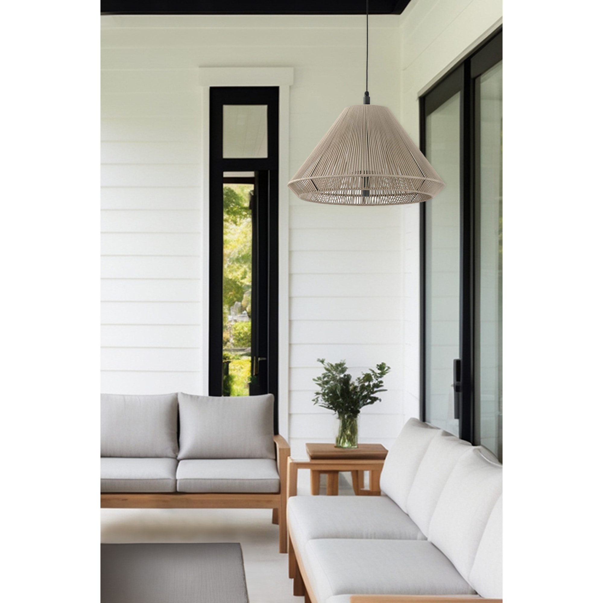 SAIGON OUT C70 Lampada sospensione grigia/beige cone cap