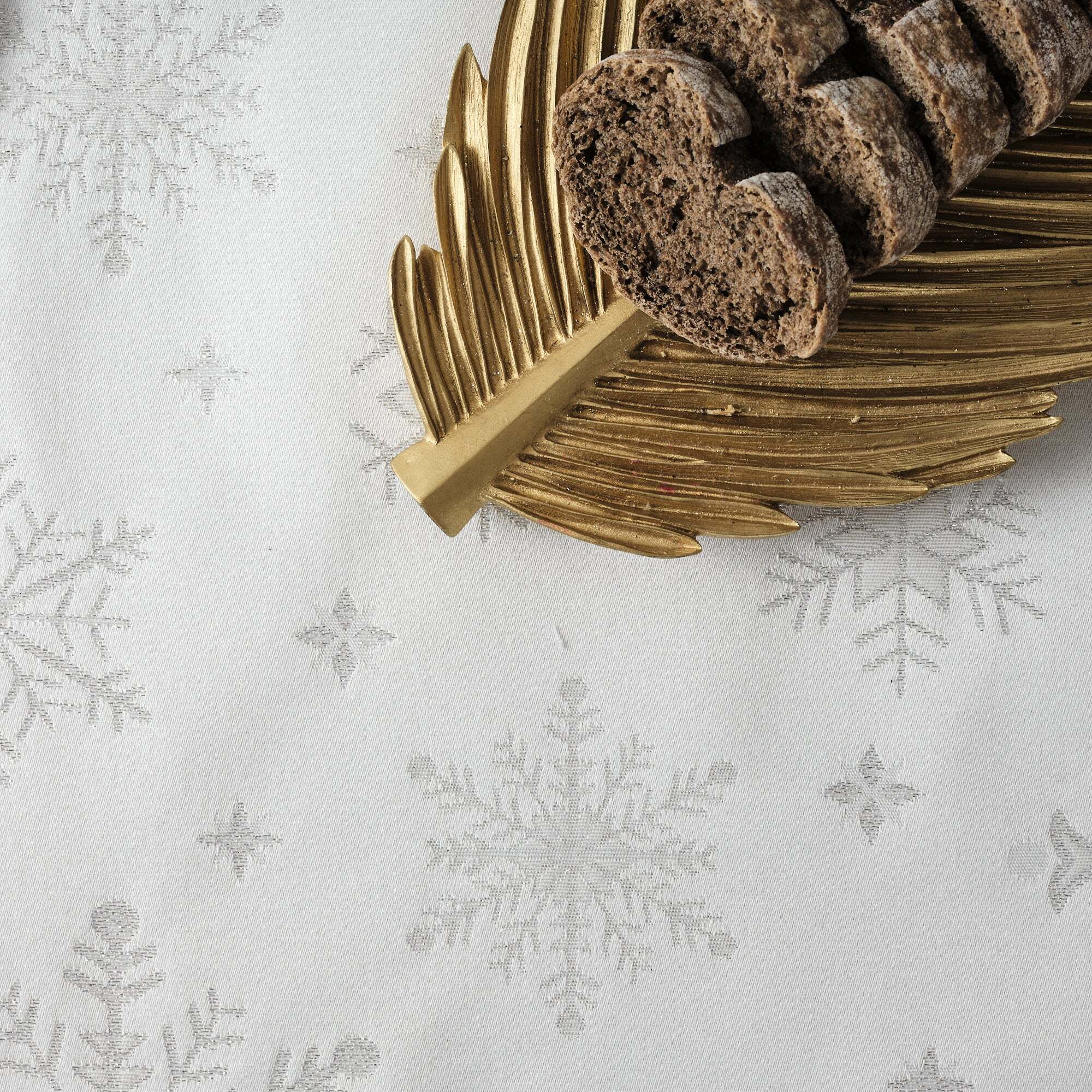 Nappe en tissu jacquard fil d'argent PSC4821