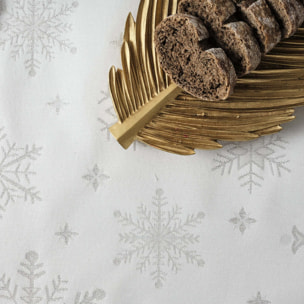 Nappe en tissu jacquard fil d'argent PSC4821