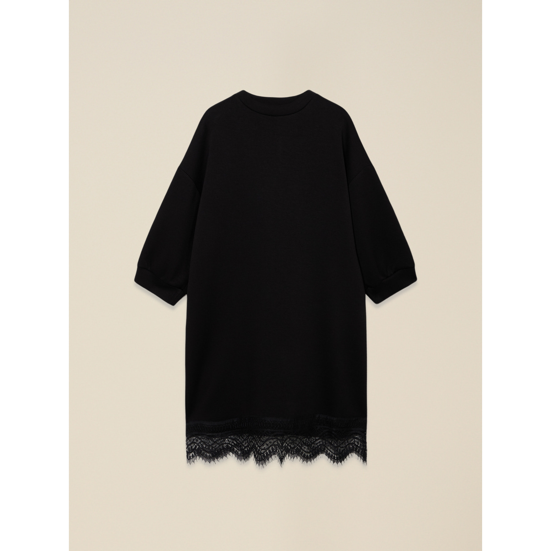 Oltre - Vestido en tejido scuba y encaje - Negro