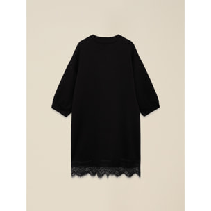 Oltre - Vestido en tejido scuba y encaje - Negro