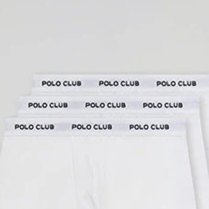 Pack de tres boxers blancos con logotipo Polo Club