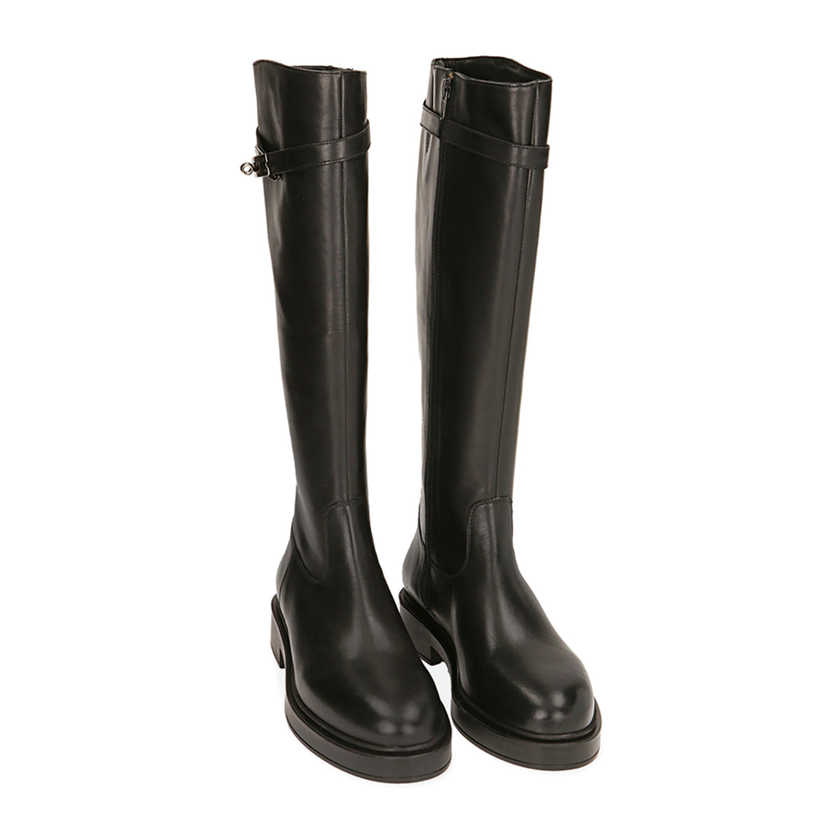 Stivali neri in pelle