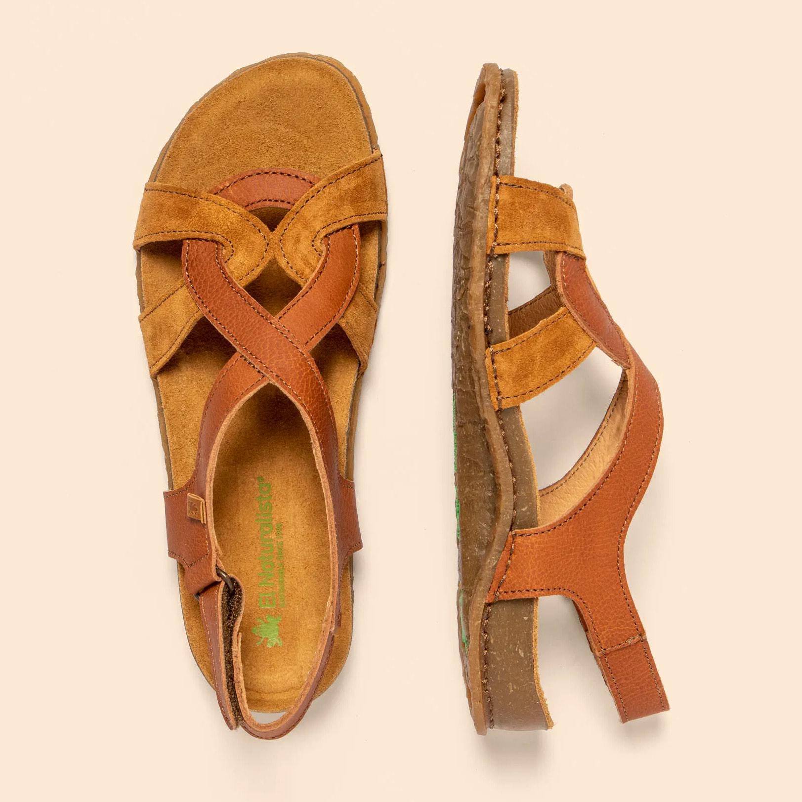 Sandalias N5819 WAX NAPPA-SILK TOFFEE /PANGLAO color Toffee