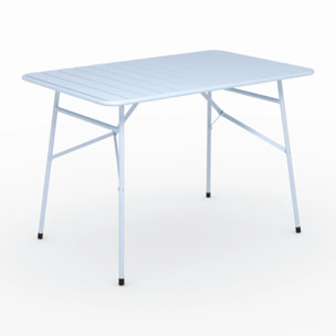 Table de jardin en métal bleu pastel 4 personnes - Yumi