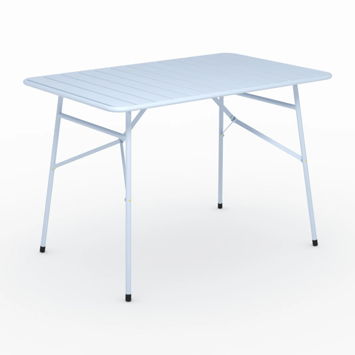 Table de jardin en métal bleu pastel 4 personnes - Yumi