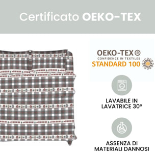 Completo lenzuola in cotone - BEIGE SCOZZESE