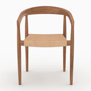 Lot de 2 chaises en bois de teck et corde synthétique - Bali