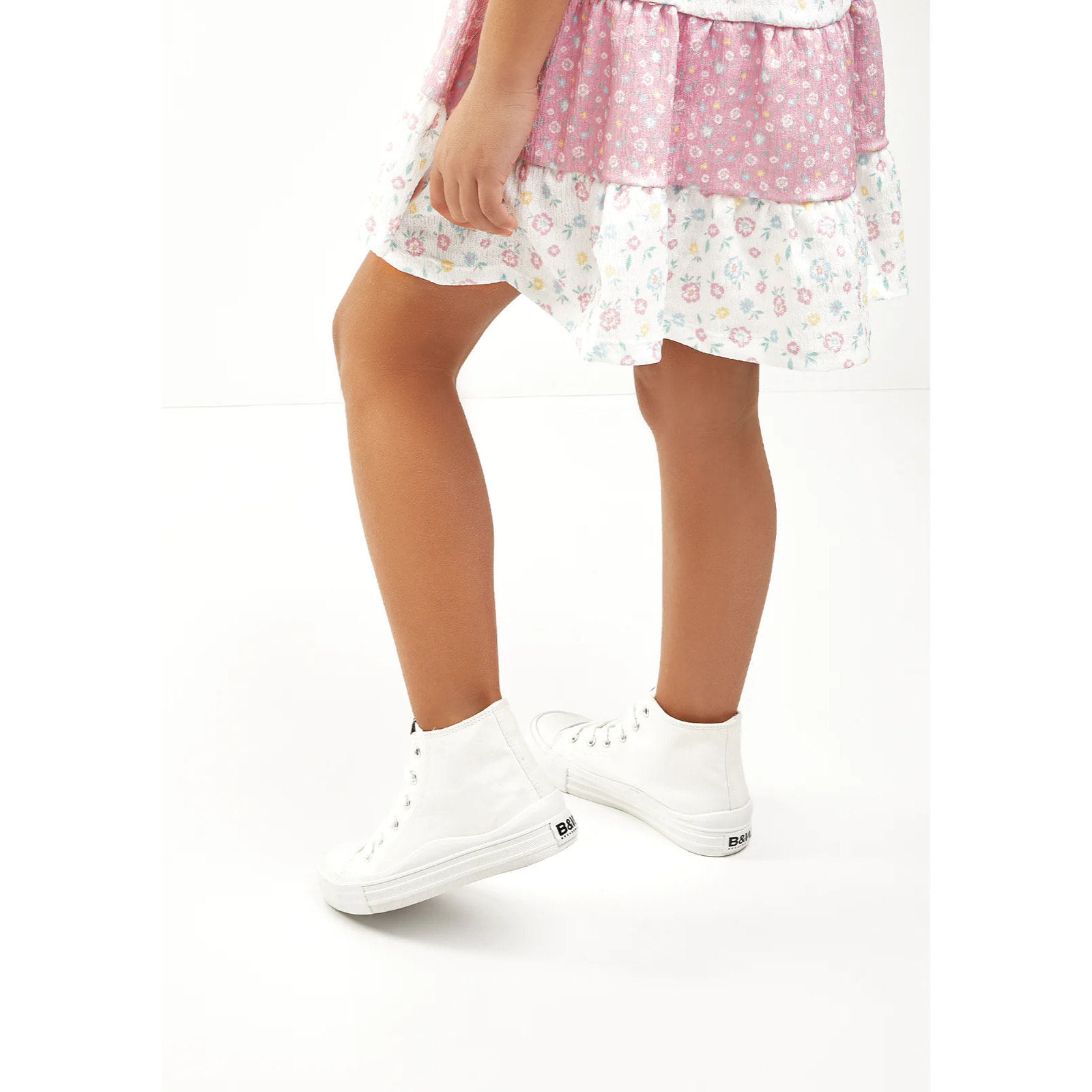 Falda Volantes Flores Patchwork