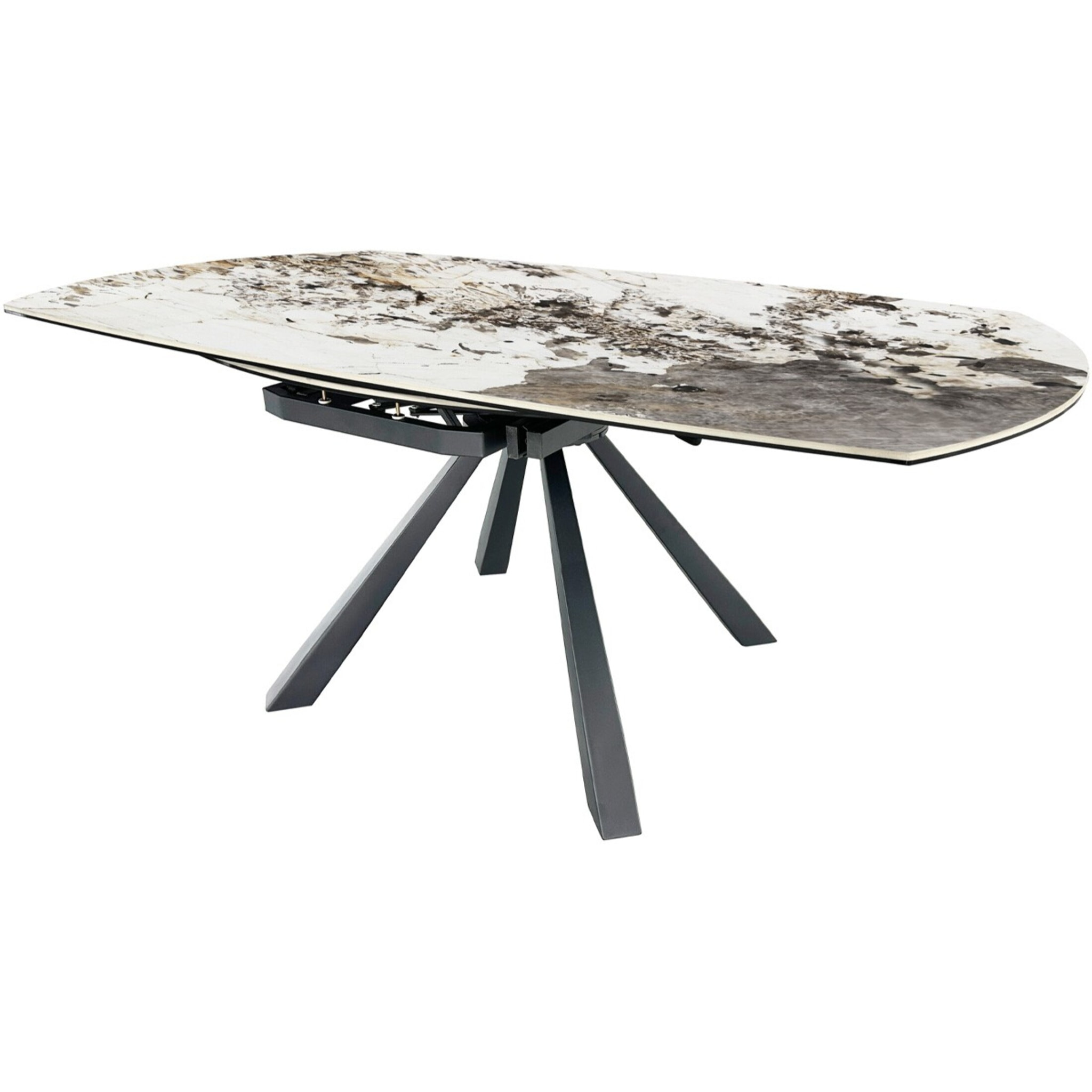 Table à manger extensible automatique 6/8 couv, céramique effet Marbre - MUGLA