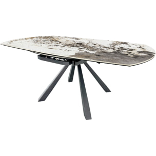 Table à manger extensible automatique 6/8 couv, céramique effet Marbre - MUGLA