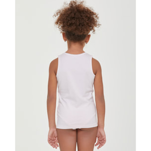 Canotta girocollo a spalla larga bimba in cotone organico