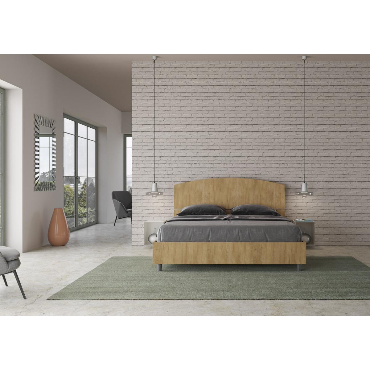 Lit avec sommier 160x190 chêne nature Dora