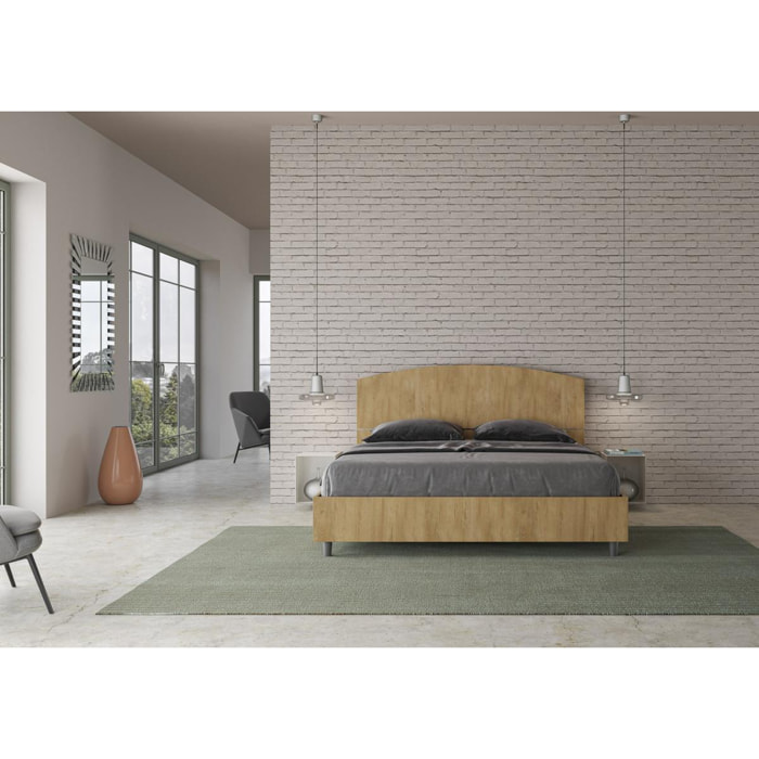 Lit avec sommier 160x190 chêne nature Dora