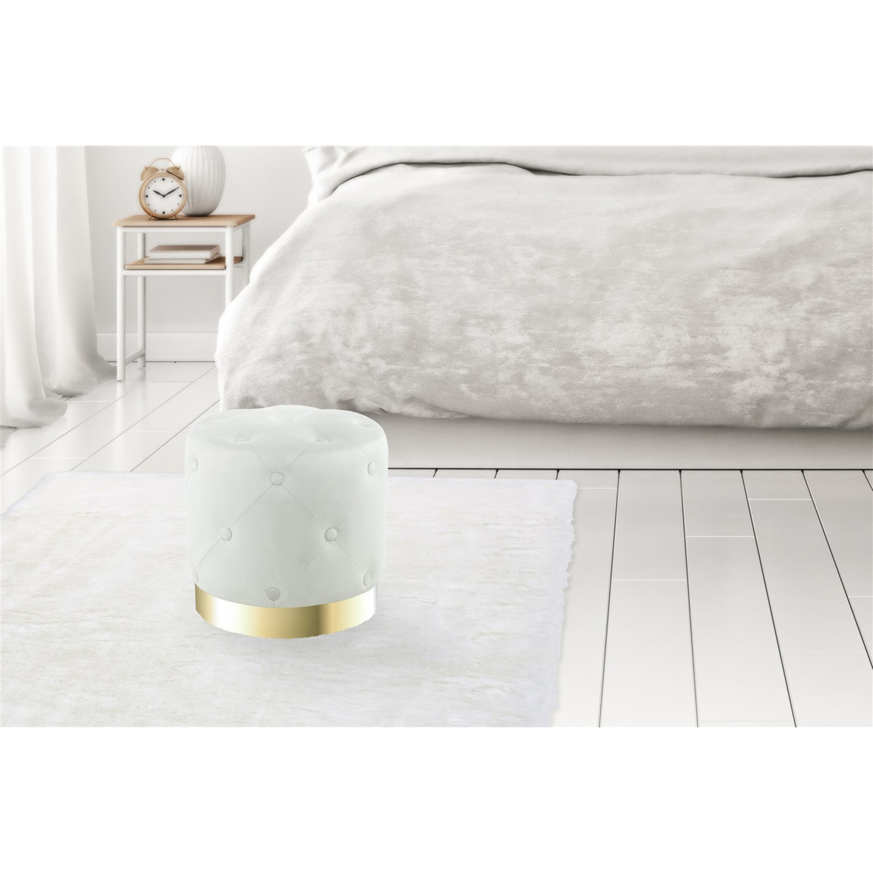 Pouf contenitore Piano in velluto bordeaux con base dorata