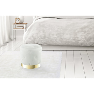 Pouf contenitore Piano in velluto bordeaux con base dorata