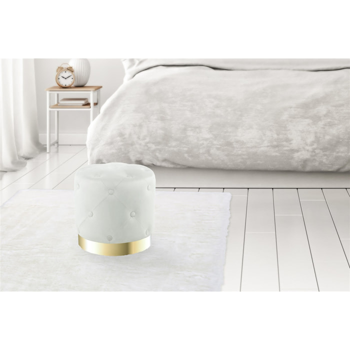 Pouf contenitore Piano in velluto bordeaux con base dorata