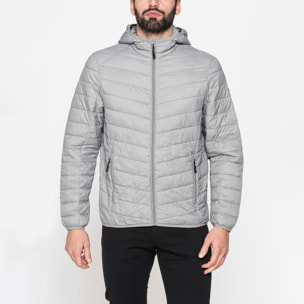 GIUBBINO MANICA LUNGA CON CAPPUCCIO ULTRA LIGHT - TESSUTO ED IMBOTTITURA IN MATERIALE RICICLATO