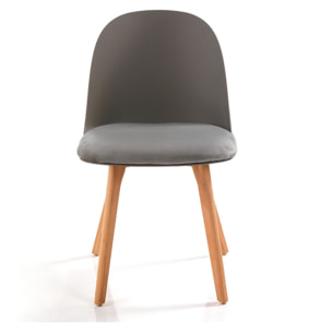 Oresteluchetta Set 4 Sedie TELLA WOOD DARK GREY