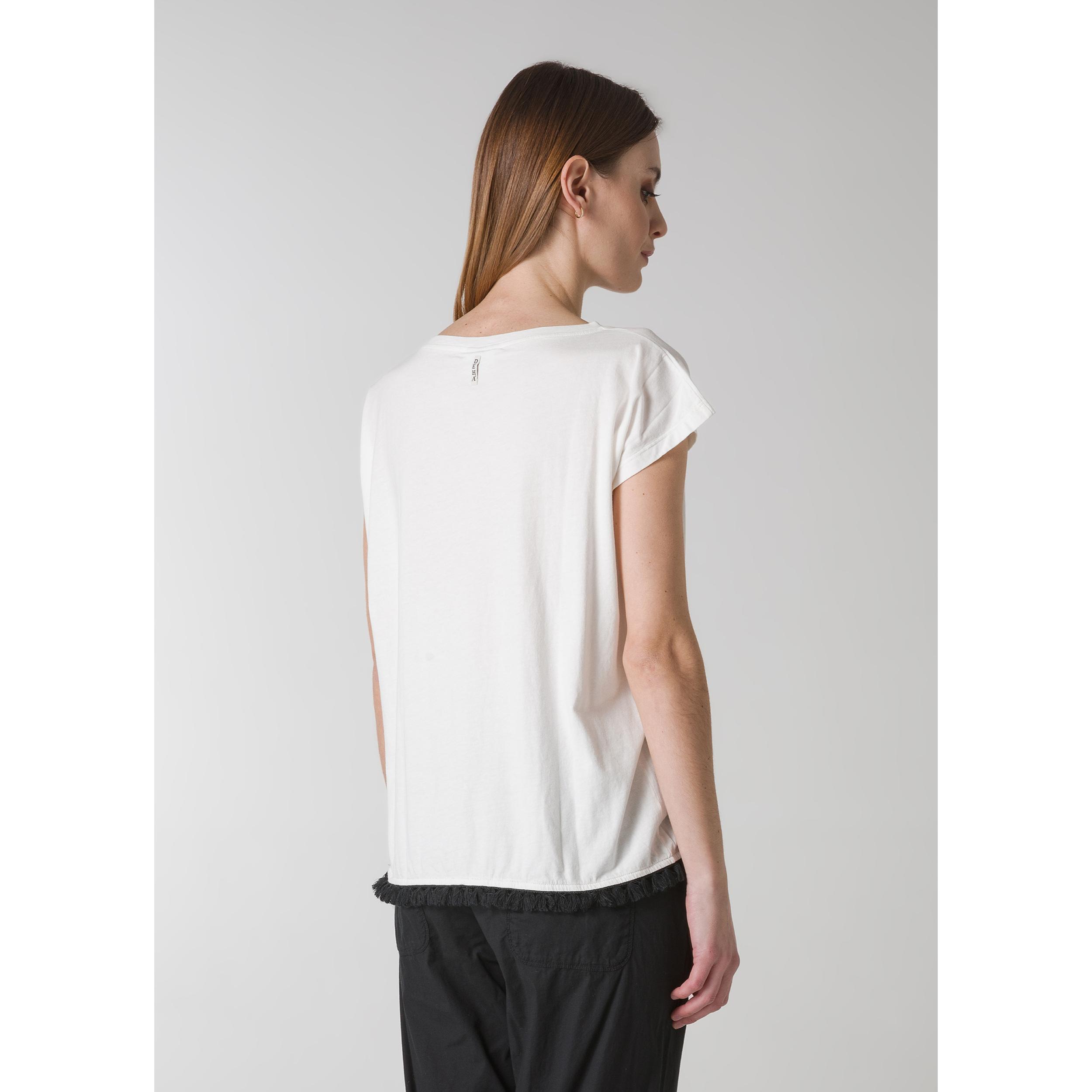 DEHA - T-shirt T-SHIRT WITH FRINGES in cotone per donna