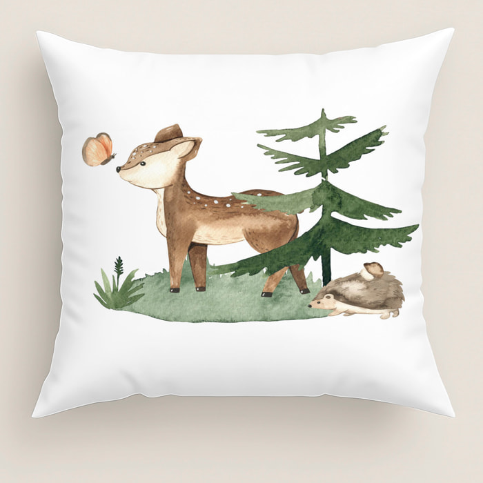 Cool Kids - Funda de Cojín Estampado - Con Cremallera - Sin relleno - 100% Algodón - Woodland