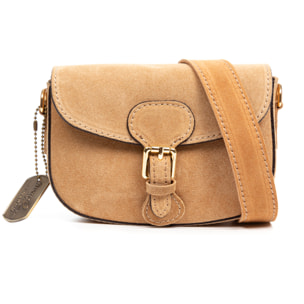 Borsa a tracolla da donna Annone. Finitura in vera pelle scamosciata