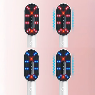 Peine multifuncional para el cabello, con vibración y tratamiento de luz.