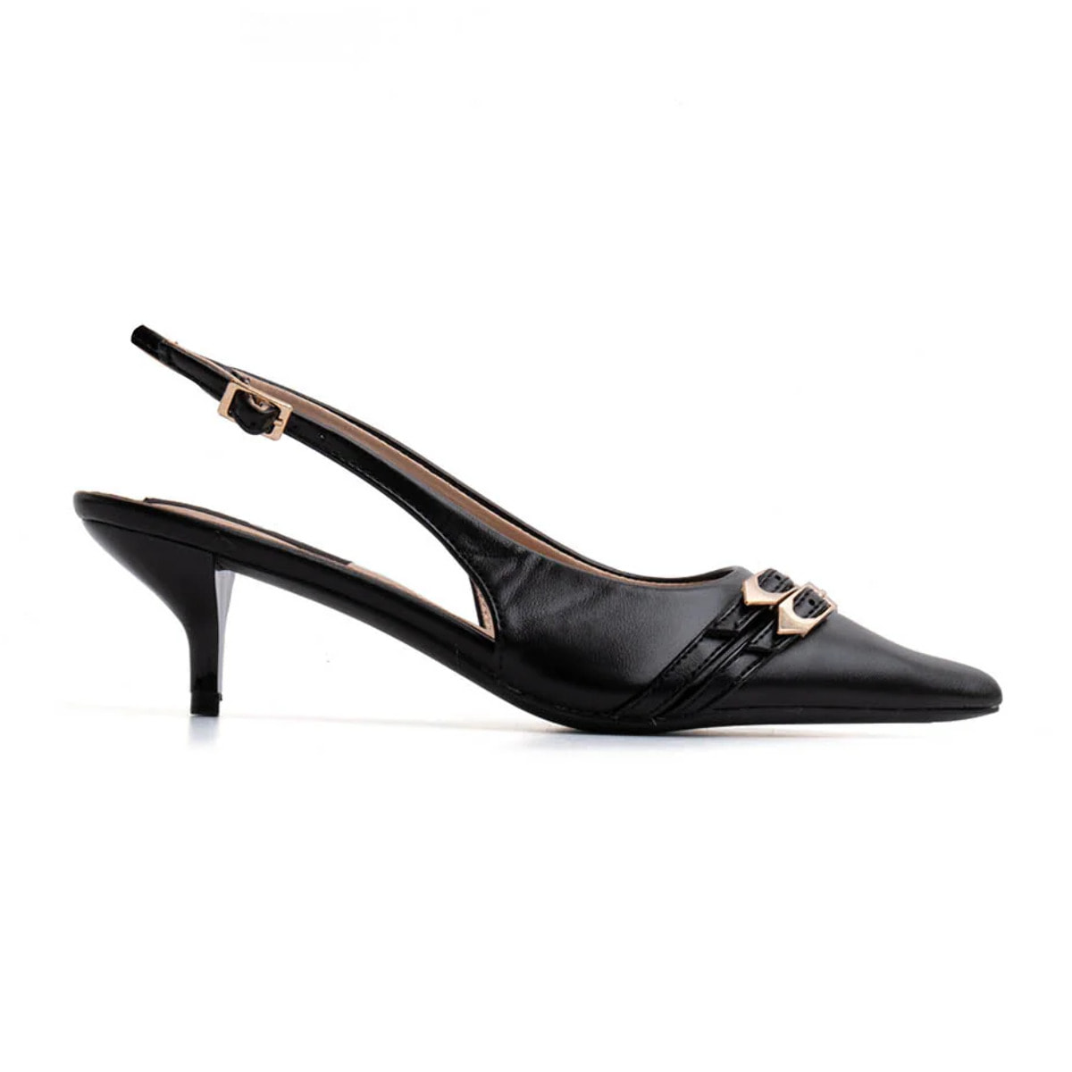 Slingback con doppio cinturino - NERO