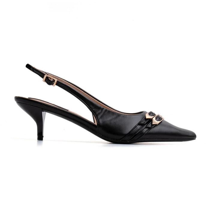 Slingback con doppio cinturino - NERO