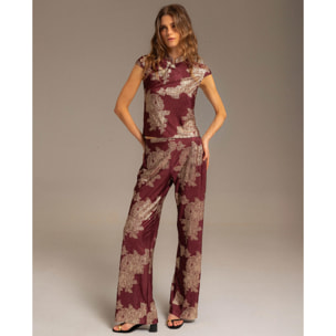 Pantalón de mujer jacquard fluido.