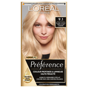 L'Oréal Paris Préférence Coloration 9.1 Oslo Blond très clair cendré