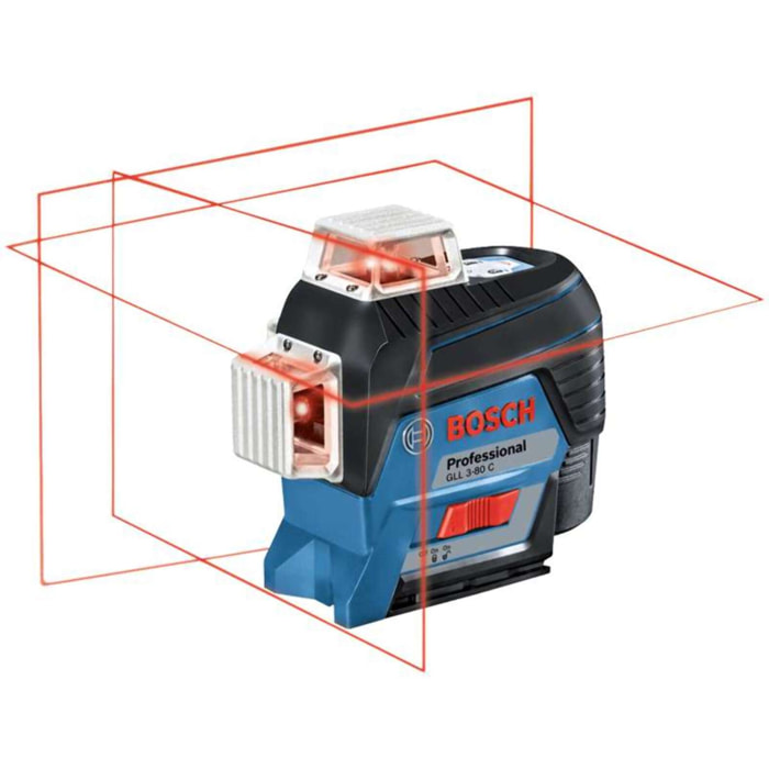 Laser ligne 12V GLL 3-80 C - BOSCH - avec une batterie 12V 2.0Ah - chargeur - accessoires - L-BOXX - 0601063R02