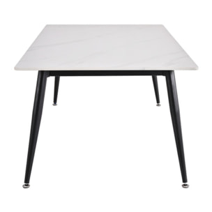 Table basse 140 x 70 cm plateau céramique effet marbre - STONE 2