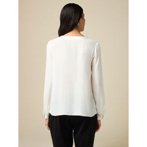 Oltre - Blusa in viscosa crêpe - Bianco