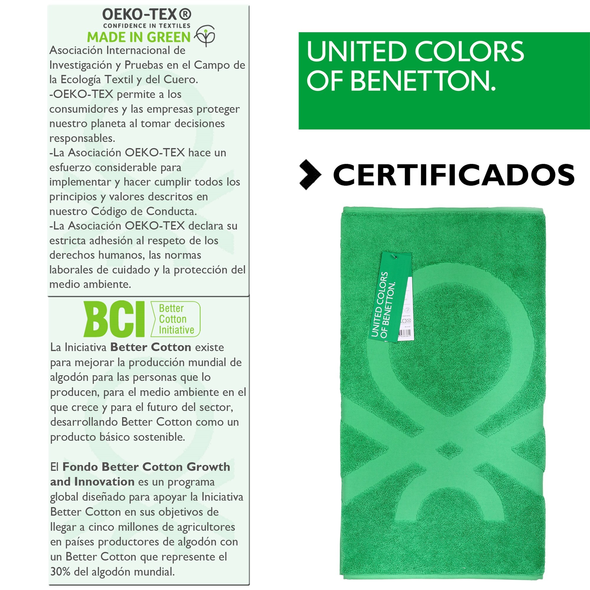 Alfombra de baño 50x80cm 750gsm 100% algodón verde rainbow be