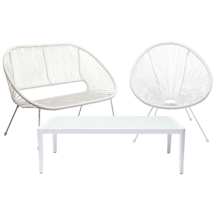 Ensemble de jardin Acapulco Tiki set de 3 blanc Kare Design
