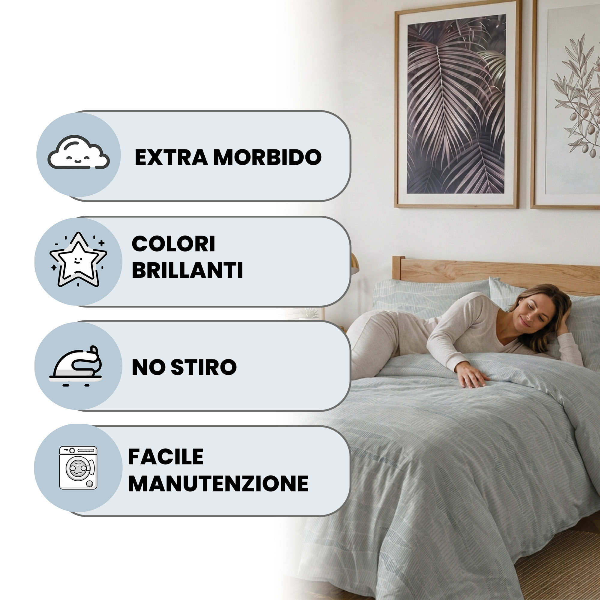 PARURE COPRIPIUMINO MATRIMONIALE KARMA - 100% Microfibra