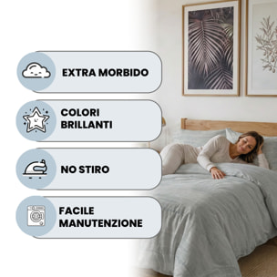 PARURE COPRIPIUMINO MATRIMONIALE KARMA - 100% Microfibra