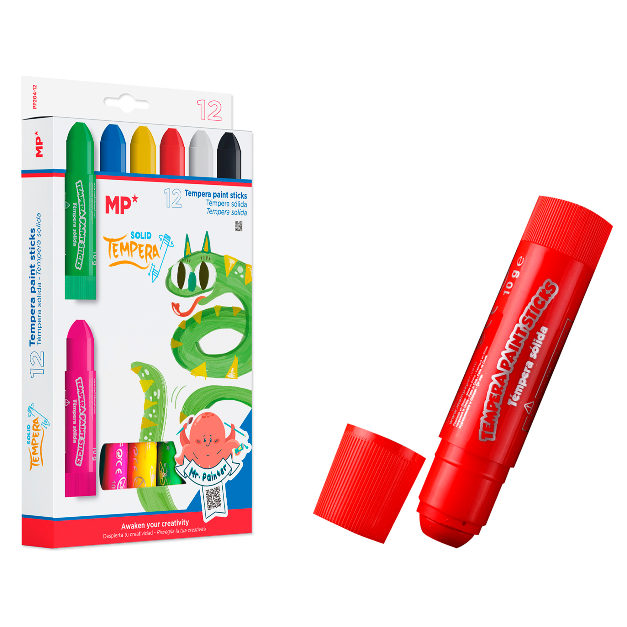 TÉMPERA SÓLIDA 12 Uds.10 gr