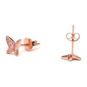 Pendientes Mariposa acabado oro rosa 18k