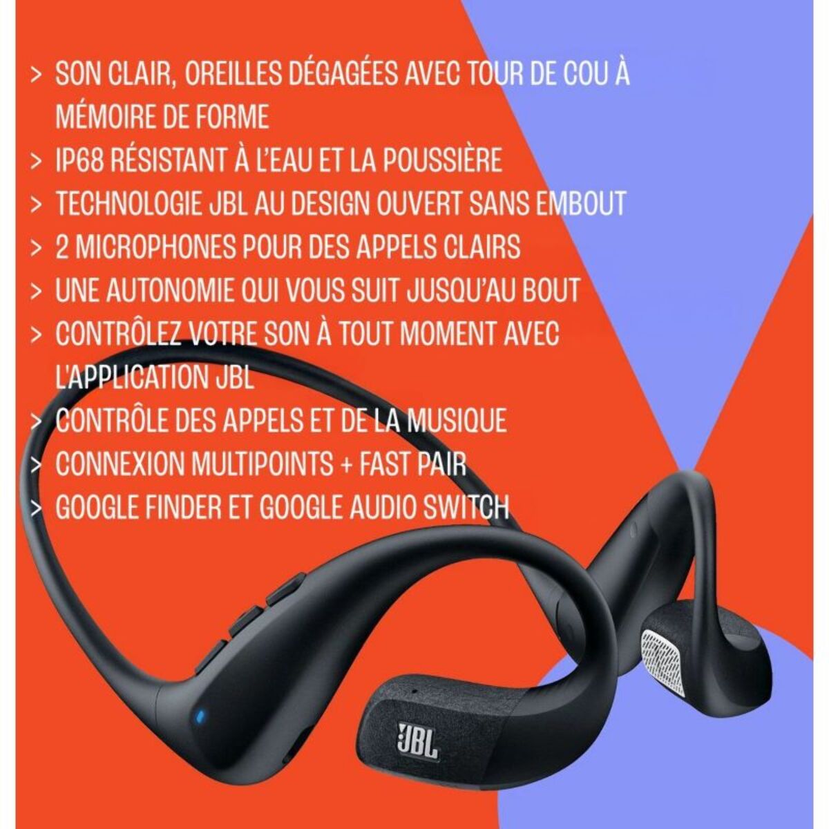 Ecouteurs sport JBL Endurance Pace Noir